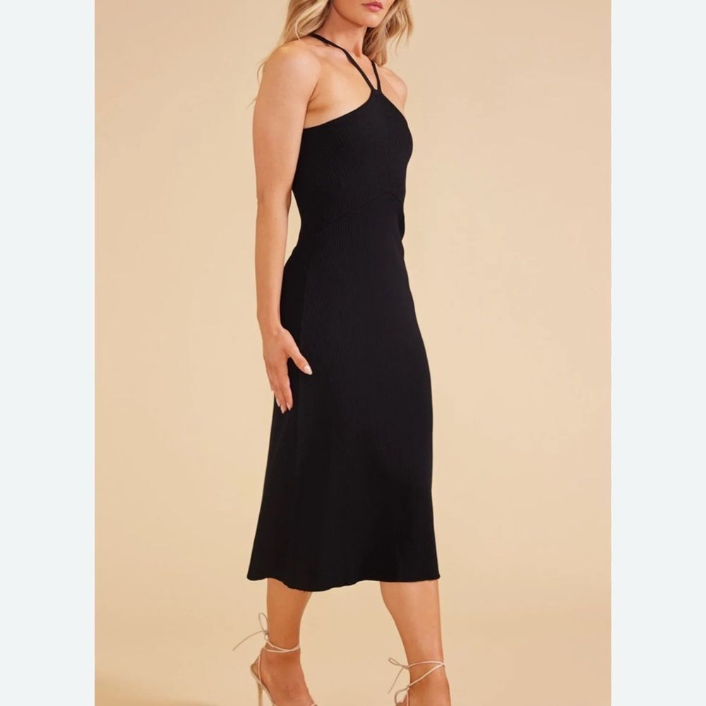 Women‎ MINKPINK Black Christy Knit Strappy Midi Dress Size XS